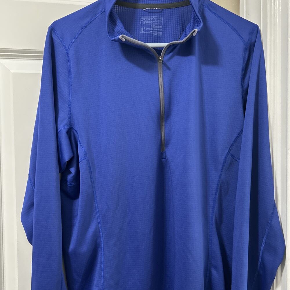 Patigonia Women’s MidWeight Capilene BaseLayer Long Sleeve 1/4 Zip Size XL Blue